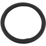 Resim Direksiyon Simidi Kapağı/ Araç/ Yuvarlak Şekli Nappa Deri/ 1 Pc'ler İçin Ön Direksiyon Simidi Aksesuarları Siyah Siyah 