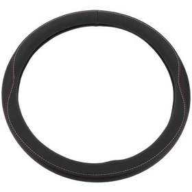 Resim Direksiyon Simidi Kapağı/ Araç/ Yuvarlak Şekli Nappa Deri/ 1 Pc'ler İçin Ön Direksiyon Simidi Aksesuarları Siyah Siyah 