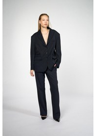 Resim Thalure Kadın Lacivert Oversize Blazer Lacivert 