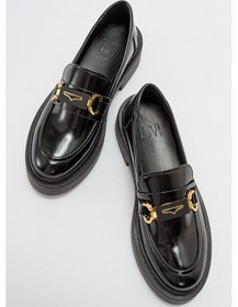 Resim Luvishoes Unte Siyah Açma Kadın Loafer Siyah 