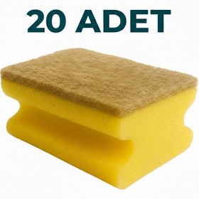 Resim 20 Adet Lifli Sisal Oluklu Bulaşık Süngeri Özel Dokulu 