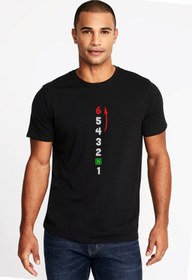 Resim 1n23456 Motor Ileri Baskılı Siyah Erkek Örme Tshirt RF0250-ERKTS 