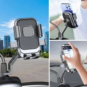 Resim Motor,motosiklet,bisiklet ,scooter Için 360 Derece Dönebilen Dikiz Aynası Versiyonu Telefon Tutu 