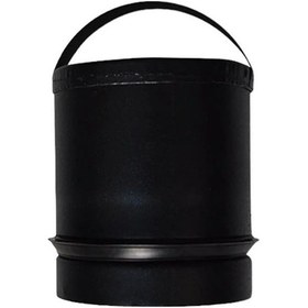 Resim Pelet Soba Borusu Küllük / Çap: 8 Cm / Mat Siyah / 304 Krom / Contalı / Baba's Stove 