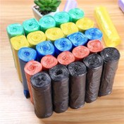 Resim 100 Adet Renkli Tek Kullanımlık Çöp Torbaları - 5 Rulo, Ev, Ofis, Mutfak, Yatak Odası, Banyo Temizliği için Çok Renkli Vinil Çöp Torbaları 
