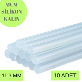 Resim Kalın Şeffaf Sıcak Mum Silikon 11.3 mm 30CM 10 Adet 
