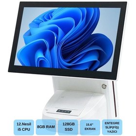 Resim Iromx Wp-1215w I5 12.gen 8gb 128gb 15.6'' Wıfı/dahili Slip Yazıcılı Beyaz Endüstriyel Pos Pc 