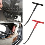 Resim Motorcycle Exhaust Pipe Spring Hook T Şekilli El Tutamaklı Çekici Tamir Aracı Evrensel Motor Aksesuarları 