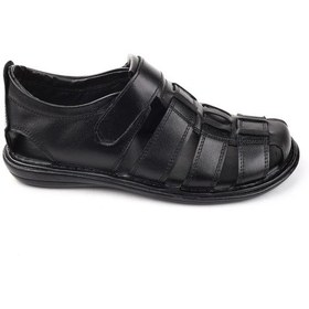 Resim Castle Black 8520 Ortopedik Hakiki Deri Erkek Sandalet Ayakkabı 001 