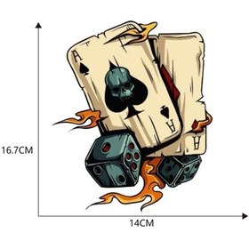 Resim K10925-1 Karikatür Oyun Kartları Bir Çıkartma Motosiklet Araba 