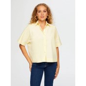 Resim Faik Sönmez Kısa Kol Rahat Form Poplin Kadın Gömlek W26GML003 (UW26GML003) 