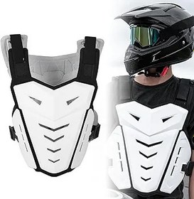 Resim Jiawu Hafif Ayarlanabilir Motosiklet Zırh Yelek PE Kabuk Şok Emici Köpük Astar Sürme Koruyucu 