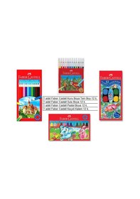 Resim Faber-Castell Okul Faber Castell Boya Seti Kuru Boya, Pastel Boya, Sulu Boya, Keçeli Kalem 4 Lü Çok Renkli 
