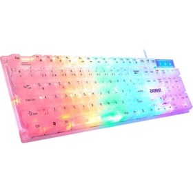 Resim Binbir Göz Bilgisayar Everest Kb-24 Beyaz Rainbow Q Membrane Oyuncu Klavyesi 