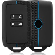 Resim for Renault & Dacia Modelleri için Dayanıklı Silikon Anahtarlık Kılıfı - Austral, Captur, Arkana, Koleos, Zoe, Scenic, Sandero, Duster, Logan, Jogger, Kadjar, Clio, Megane ile Uyumlu - Kilitleme/Açma, Panik ve Bagaj Butonlarıyla Araba Anahtarı Uzaktan Kumandasını Koruyar, Araba Anahtar Koruma | Dokulu Tutuş Kapak 