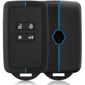 Resim for Renault & Dacia Modelleri için Dayanıklı Silikon Anahtarlık Kılıfı - Austral, Captur, Arkana, Koleos, Zoe, Scenic, Sandero, Duster, Logan, Jogger, Kadjar, Clio, Megane ile Uyumlu - Kilitleme/Açma, Panik ve Bagaj Butonlarıyla Araba Anahtarı Uzaktan Kumandasını Koruyar, Araba Anahtar Koruma | Dokulu Tutuş Kapak 