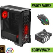 Resim Green Striker Midtower Gaming Bilgisayar Kasası (3×120MM Fan, 6 Fan Desteği, Siyah) – 600W 80+ Bronze Psu Dahil 
