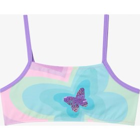 Resim Kız Çocuk Rainbow Butterfly Halter Yaka Bikini Takımı 