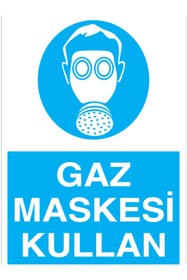 Resim Uytab Gaz Maskesi Kullan Uyarı Tabelası - 20x30 Foreks - TGM6 