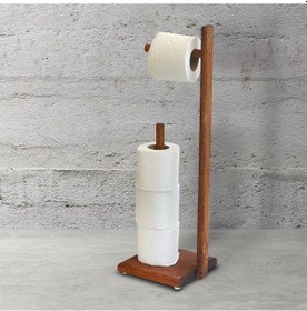 Resim WC Ahşap Banyo Kağıtlık Tuvalet Kağıtlığı 