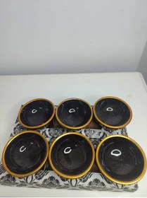 Resim 6 Lı Çerezlik Kahvaltılık Lokumluk Sosluk Reçellik Minik Kase Gold Kenarlı Siyah 