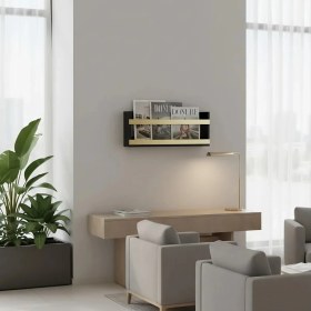 Resim Merzana Modern Duvar Tipi Dergilik & Kitaplık – Şık Metal Detaylı Minimal Tasarım 