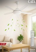 Resim Cata Ct-1157 Fırtına Fan 122W Ayarlanılabilir Işıklı 3 Renkli Tavan Vantilatörü 