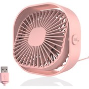 Resim USB Masa Fanı, 4 Inç Taşınabilir Ultra Sessiz Mini Fan, 360° Yukarı ve Aşağı, Üç Hızlı Rüzgar, Ofis, Aile Için Uygun (Pembe) (Yurt Dışından) 