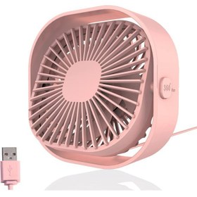 Resim USB Masa Fanı, 4 Inç Taşınabilir Ultra Sessiz Mini Fan, 360° Yukarı ve Aşağı, Üç Hızlı Rüzgar, Ofis, Aile Için Uygun (Pembe) (Yurt Dışından) 