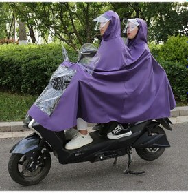 Resim Yağmur Fırtınasını Önlemek İçin Motosiklet Araba Panço Yağmurluk Açık Mavi 