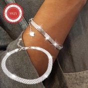 Resim Kadınlar İçin S925 Gümüş Yelek Zincir Bilezik - Yüksek Kalite, Hafif, Şık, Günlük Kullanım ve Tatil Hediyeleri İçin Mükemmel 