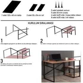 Resim Çalışma Masası Raflı Bilgisayar Masası Ofis Sandalyesi Seti 101 