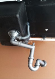 Resim Teka Granit Evye Sifon Takımı Büyük Göz Taşmalı 
