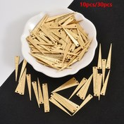Resim 10 adet/30 adet Primitif Pirinç DIY Takı Yapımı Süsler Aksesuarlar Geometrik Tek Delikli Fırçalanmış Üçgen Kolye Küpe Kolye Ucu 
