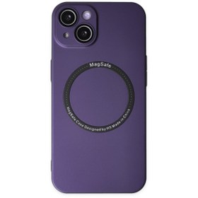 Resim Iphone 14 Kılıf Jack Magneticsafe Lens Silikon - Mor 12997 