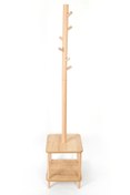 Resim Evnalia 8 Askılı Portmanto Komodinli Ayakkabılık Vestiyer Naturel Ağaç Antre Ev Ofis 170x35x35 Cm 