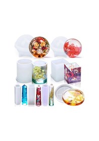 Resim Adet Silikon Epoksi Reçine Döküm Sanat Kalıpları Yuvarlak, Kare Dahil 