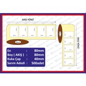 Resim Özsaraç Etiket Eco Termal Etiket 80 x 80 MM 500'lü Sarım 