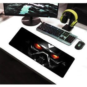 Resim Alkese 70x30 Cm Robot Desenli Dikişli Kaydırmaz Tabanlı Oyuncu Mouse Pad 