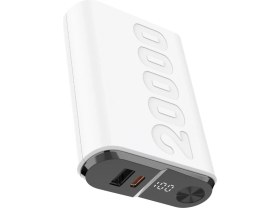 Resim Bix TPB24 20000MAH Pd 20W Usb-C ve Usb-A Qc 3.0 Çift Portlu 22.5W Süper Hızlı Şarj Destekli ve Dijital Ekranlı Mini Powerbank Beyaz 