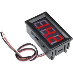 Resim 0.56 inç 0-30V 3 Kablolu DC Kırmızı Voltmetre 