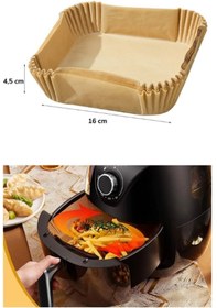 Resim Kitchen Beauty Airfryer Pişirme Kağıdı 50 Adet Hava Fritözü Kare Model Pişirme Kağıdı Airfryer Yağsız Firitöz 