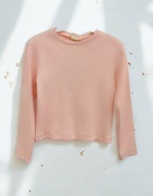 Resim Kız Çocuk Pamuklu Kaşkorse Crop Bluz-14352 Somon 