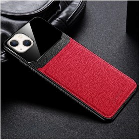 Resim Zebana Apple iPhone 14 Uyumlu Kılıf Lens Deri Kılıf Kırmızı 