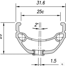 Resim Mach1 Kargo 20" Jant Çemberi – 32 Delik, V-Fren + Disk Uyumlu, E-Bike Destekli Siyah Yüzüklü (Made In France) 