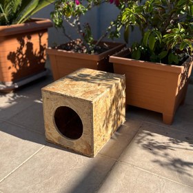 Resim Reyo Kedi Evi Dış Ortam Uygun Ahşap Kedi Evi 34x27x24 cm Cat01 