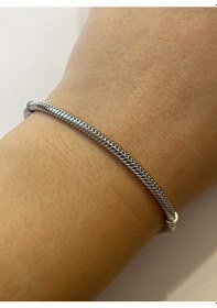Resim Kadın Taşlı Kalp Model Charm İçin Uygun Gümüş Bileklik 18 Cm Gümüş 