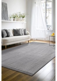 Resim Yalın Microfiber Bukle Dokuma Halı Antre Hol Kesme Halı Yolluk 5771 Krem Gri Gri 