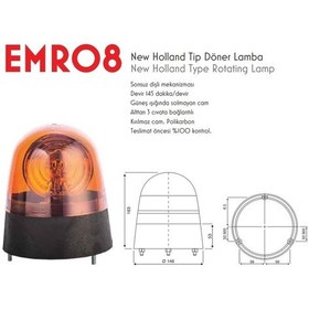 Resim Fesan Galaxi Döner Lamba New Holland Tipi 12 Volt Alttan Civatalı (451270482) 