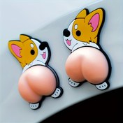 Resim 2 adet Sevimli Corgi Silikon Araba Kapı Kenar Koruyucuları - Kendinden yapışkanlı, Çizik ve Darbe Koruma, Kolay Kurulum, Araç Kapı Dekoratif Etiketler, Corgi Araba Dekoru 